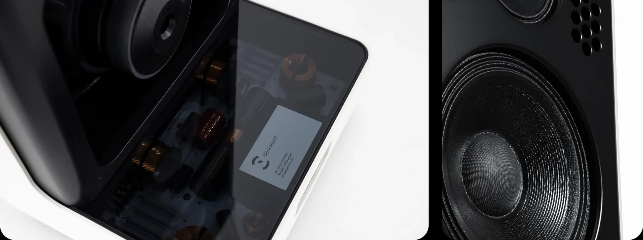 Audio-grade crossover under tempered glass